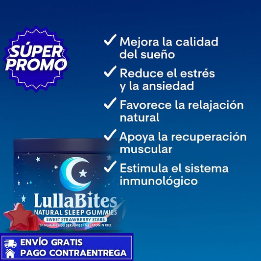 LullaBites™ :Gomitas Naturales sin Melatonina para Relajación y Sueño Profundo