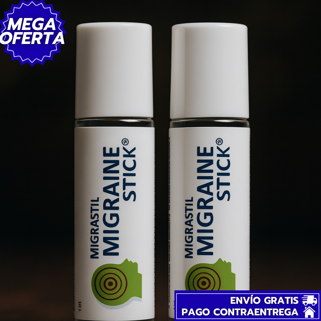 Migrane Stick™️ 2X1: Roll-On Natural para Alivio Rápido de Migrañas y Cefaleas