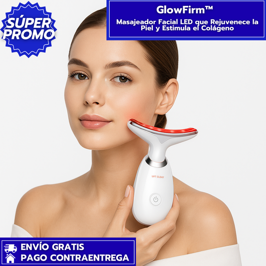 GlowFirm™️: Masajeador Facial LED que Rejuvenece la Piel y Estimula el Colágeno