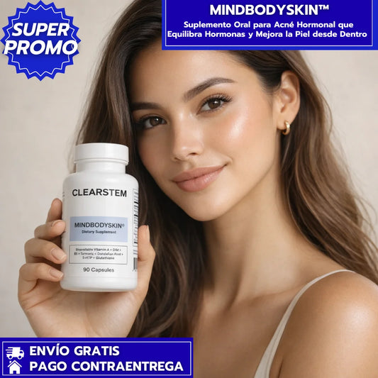 MINDBODYSKIN™: 90 Capsulas Suplemento Oral para Acné Hormonal que Equilibra Hormonas y Mejora la Piel desde Dentro