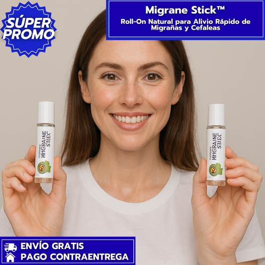Migrane Stick™️ 2X1: Roll-On Natural para Alivio Rápido de Migrañas y Cefaleas