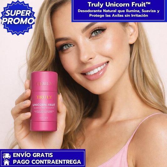 Truly Unicorn Fruit™: Desodorante Natural que Ilumina, Suaviza y Protege las Axilas sin Irritación