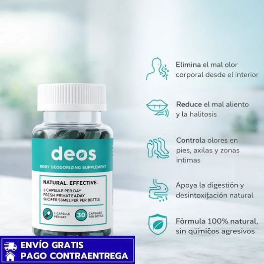 deos™️ 2x1: Suplemento desodorizante interno que neutraliza los olores desde el interior.