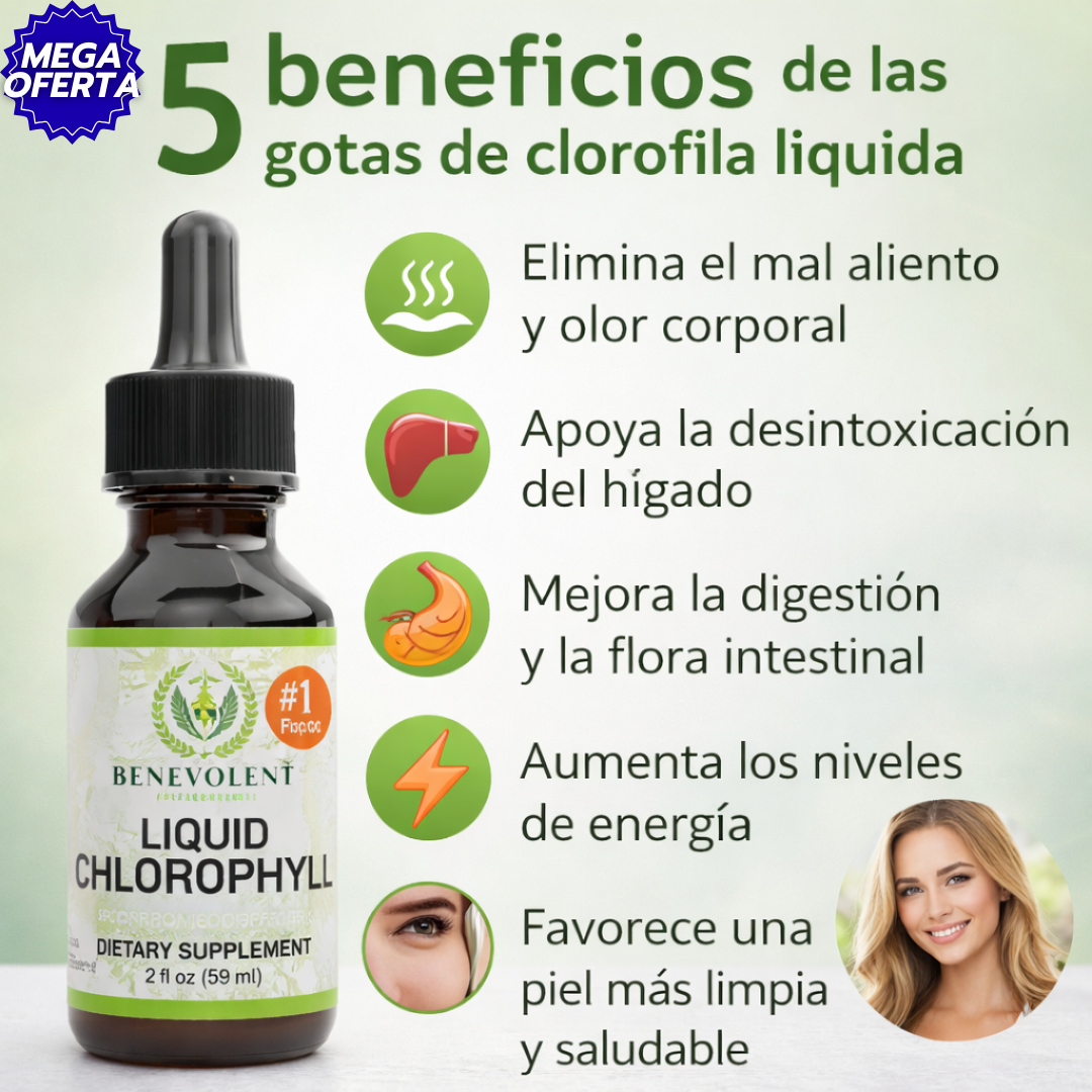 Benevolent™: Gotas de Clorofila Líquida que Desintoxican el Cuerpo y Apoyan la Limpieza Interna Natural