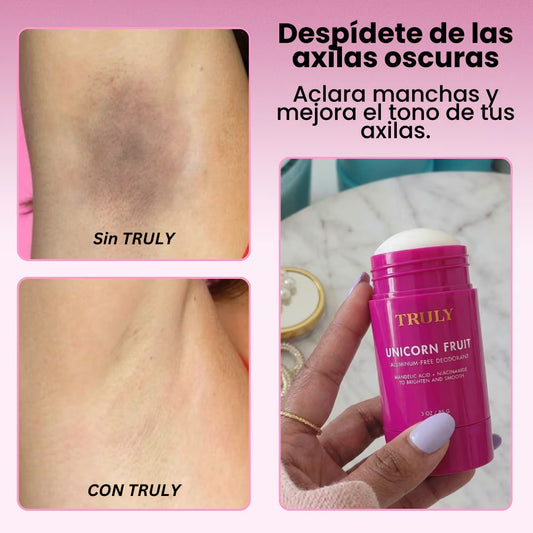 Aclara tus axilas oscuras mientras eliminas el mal olor con Truly Unicorn Fruit™ en 7 días